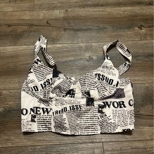 New vintage newspaper crop top
